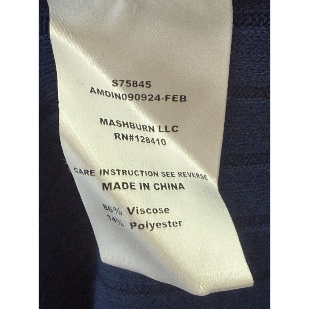 Ann Mashburn Blue Ribbed Knit Sweater Dress Large Fit Flare Designer Work Event - Picture 4 of 11